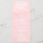 Modern blush roze waterverf bruiloft menu (Voorkant)