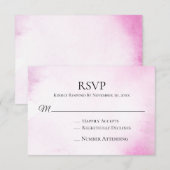 ** Modern Blush Roze Waterverf bruiloft RSVP Kaartje (Voorkant / Achterkant)
