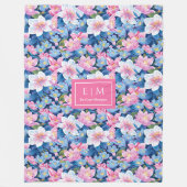 Modern blush roze waterverf preppy huwelijkscadeau fleece deken (Voorkant)