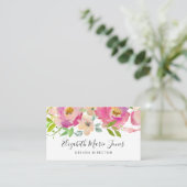 Modern Blush Roze Waterverf Professionele Bloemen Visitekaartje (Staand voorkant)