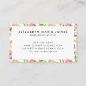 Modern Blush Roze Waterverf Professionele Bloemen Visitekaartje (Achterkant)