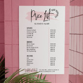 Modern Blush Roze Waterverf Zakelijke prijslijst Poster