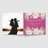 Modern Blush Roze Wijze Bloemen Waterverf bruiloft Gastenboek (Volledig)