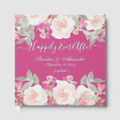 Modern Blush Roze Wijze Bloemen Waterverf bruiloft Gastenboek (Voorkant)