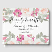 Modern Blush Roze Wijze Bloemen Waterverf bruiloft Gastenboek (Voorkant)