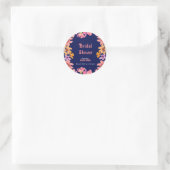 Modern blush roze wilde bloem vrijgezellenfeest ronde sticker (Tas)