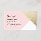 Modern blush roze wit chic goud folie kleur blok visitekaartje (Achterkant)