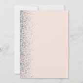 Modern Blush Roze Zilver Glitter Edge Bruiloft Kaart (Achterkant)