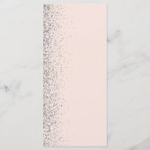 Modern Blush Roze Zilver Glitter Edge Bruiloft Menu (Achterkant)