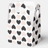 Modern Blush Roze Zwart Liefde Harten Patroon Bedankdoosjes (Geopend)