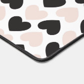 Modern Blush Roze Zwart Liefde Harten Patroon Bureaumat (Hoek)