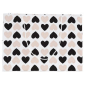 Modern Blush Roze Zwart Liefde Harten Patroon Groot Cadeauzakje (Achterkant)