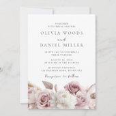 Modern Blush Rozen Mooie bruiloft Kaart (Voorkant)