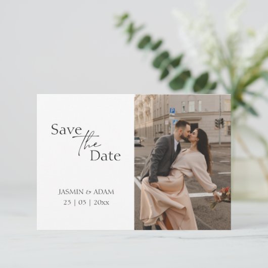 Modern Blush Script Photo Wedding Sla de datum op (Staand voorkant)