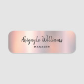 Modern Blush Shimmer Metallic Girly Naamplaatje (Voorkant)