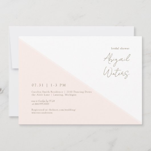 Modern Blush Simplicity Vrijgezellenfeest Kaart (Voorkant)