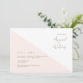 Modern Blush Simplicity Vrijgezellenfeest Kaart (Staand voorkant)