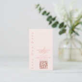 Modern Blush-Sla de Date-QR-code op- Visitekaartje (Staand voorkant)