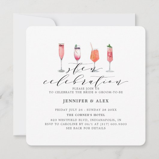 Modern Blush Sten Celebration Kaart (Voorkant)