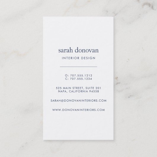 Modern Blush Stripe Visitekaartje (Achterkant)