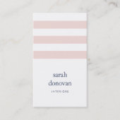 Modern Blush Stripe Visitekaartje (Voorkant)