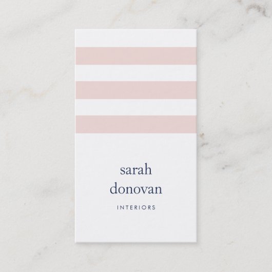 Modern Blush Stripe Visitekaartje (Voorkant)