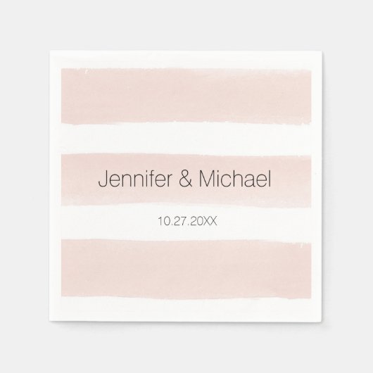 Modern Blush Stripes Cocktail servet (Voorkant)