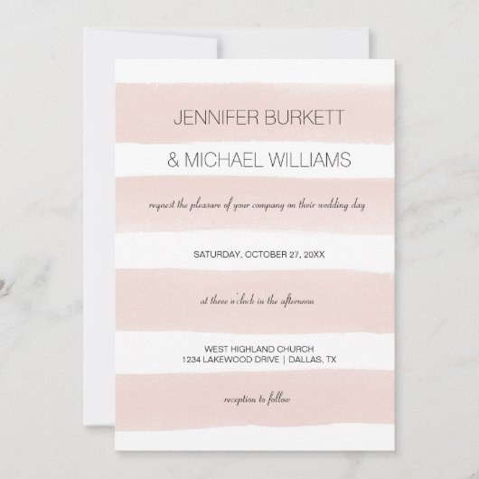 Modern Blush Stripes Kaart (Voorkant)