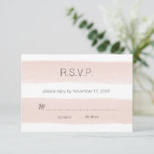 Modern Blush Stripes RSVP Kaartje (Staand voorkant)