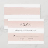 Modern Blush Stripes RSVP Kaartje (Voorkant / Achterkant)