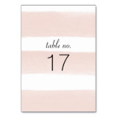 Modern Blush Stripes Tafelnummer (Voorkant)