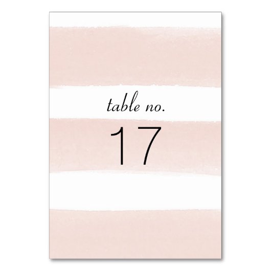 Modern Blush Stripes Tafelnummer (Voorkant)