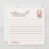 Modern Blush Tea Party Vrijgezellenfeest advies Notitiekaartje (Voorkant)