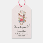 Modern Blush Tea Party Vrijgezellenfeest dank u Cadeaulabel (Voorkant)