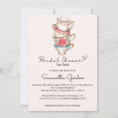 Modern Blush Tea Party Vrijgezellenfeest Kaart (Voorkant)