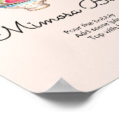 Modern Blush Tea Party Vrijgezellenfeest Mimosa Ba Poster (Hoek)