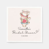 Modern Blush Tea Party Vrijgezellenfeest Servet (Voorkant)