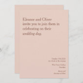 Modern Blush Terracotta Typography Stylish Wedding Kaart (Voorkant / Achterkant)