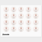 Modern Blush Thee Party Bruiloft Dank Je Ronde Sticker (Vel)