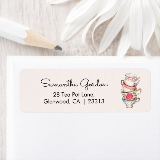 Modern Blush Theepartij Bruiloft Uitnodiging Etiket (Insitu)