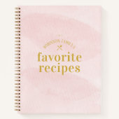  Modern Blush Waterverf Blank Recept Notitieboek (Voorkant)