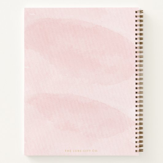  Modern Blush Waterverf Blank Recept Notitieboek (Achterkant)