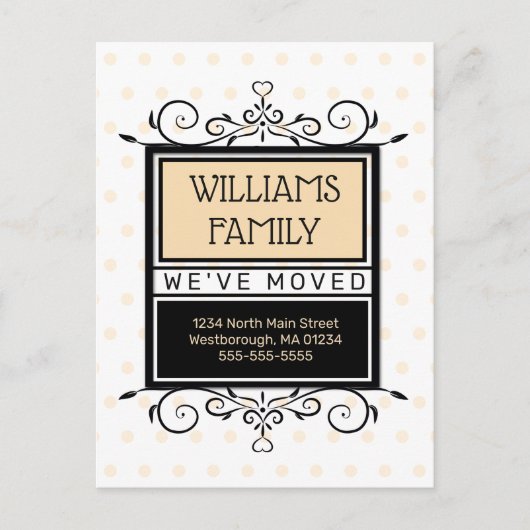 Modern Blush We hebben verhuisd Family Sign Verhui Aankondigingskaart (Voorkant)
