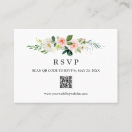 Modern Blush Weddenschap RSVP QR CODE WEDDING Visitekaartje