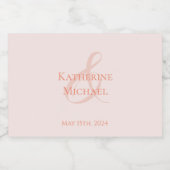 Modern-Blush-Wedding- Sparkling Wijnetiket (Enkel label)