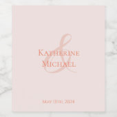 Modern-Blush-Wedding- Wijn Etiket (Enkel label)