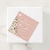 Modern Blush & White Daisies Wedding Bedankjes Labels (In situ)