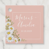 Modern Blush & White Daisies Wedding Bedankjes Labels (Voorkant)