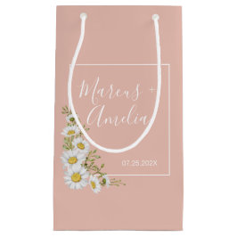 Modern Blush & White Daisies Wedding Klein Cadeauzakje