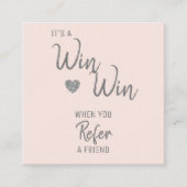 Modern Blush White Win Refer een vriend Aanbevelingskaartje (Voorkant)